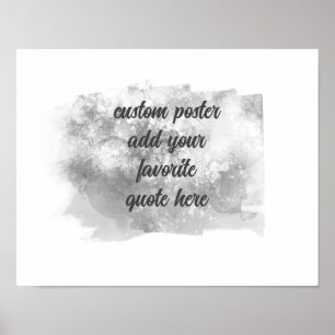 Affiche aquarelle artistique gris et blanc ajouter un devi