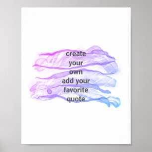 Affiche aquarelle artistique violet et bleu ajouter une ci