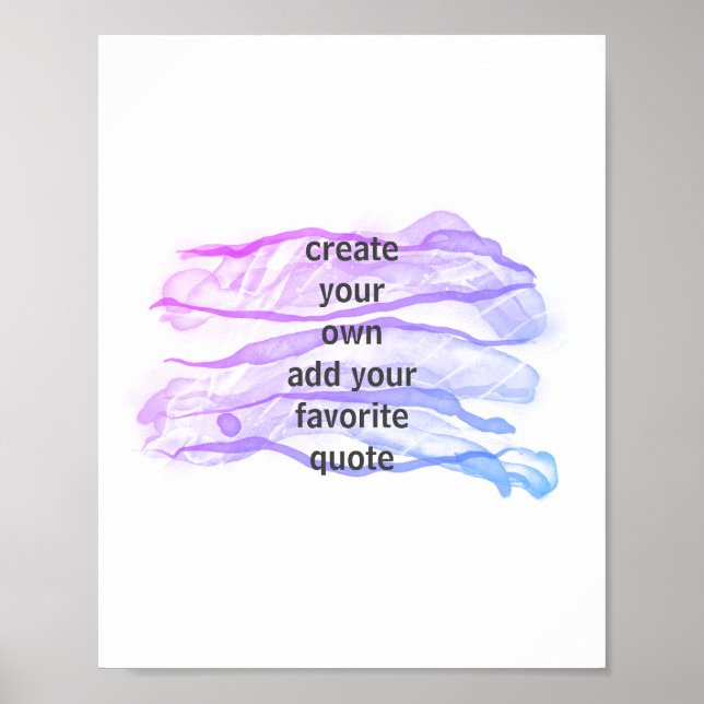 Affiche aquarelle artistique violet et bleu ajouter une ci (Devant)