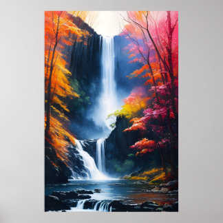 Affiche Aquarelle automne peinture de l'eau