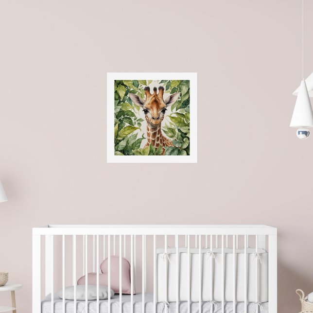 Affiche Aquarelle Baby Giraffe (Pépinière 2)