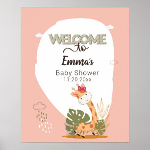 Affiche aquarelle Baby Giraffe, Baby shower