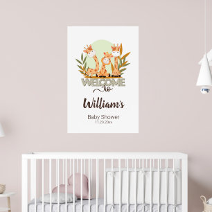 Affiche Aquarelle Baby Giraffe, Bienvenue Au Baby shower