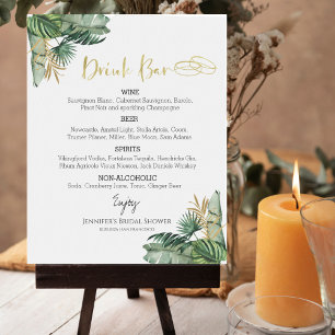 Affiche Aquarelle Bachelorette Tropicale Boissons Menu Sig