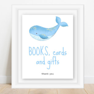 Affiche Aquarelle baleine - Cartes de livres et cadeaux