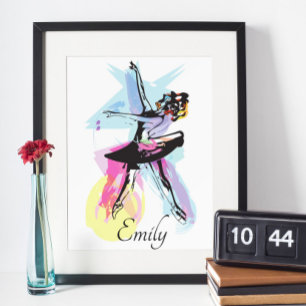 Affiche Aquarelle Ballerina Dancer Thème