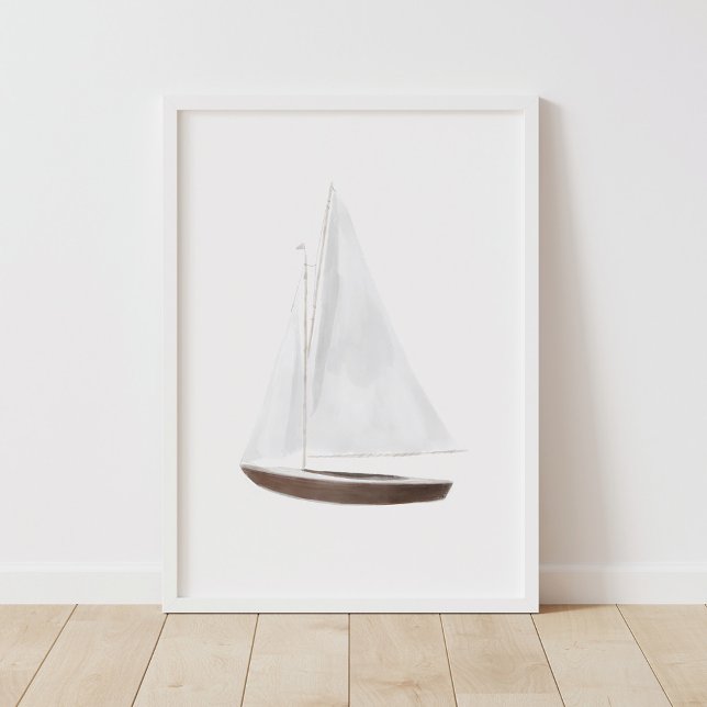 Affiche Aquarelle bateau à voile Décor (Créateur téléchargé)