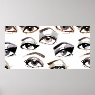 Affiche Aquarelle beaux yeux motif