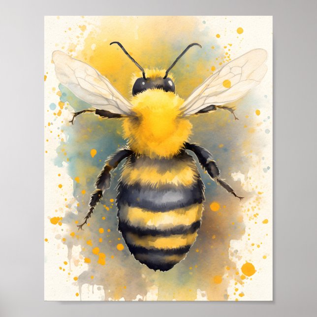 Affiche Aquarelle Bee Nursery Imprimer (Devant)