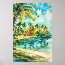 Affiche aquarelle Belize Aquarelle 2