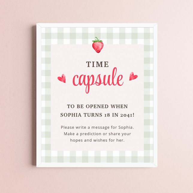 Affiche Aquarelle Berry premier anniversaire heure Capsule (Créateur téléchargé)