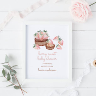 Affiche Aquarelle Berry Sweet Chocolate Baby shower de gât