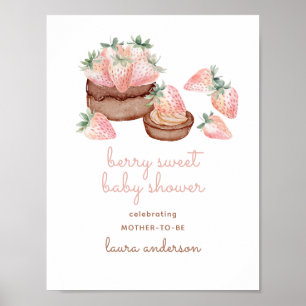 Affiche Aquarelle Berry Sweet Chocolate Baby shower de gât