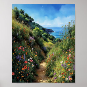 Affiche Aquarelle Big Sur California