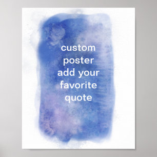 Affiche aquarelle bleu et blanc ajouter du texte personnal