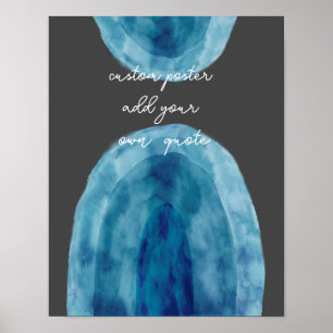 Affiche aquarelle bleu et gris ajouter du texte personnali