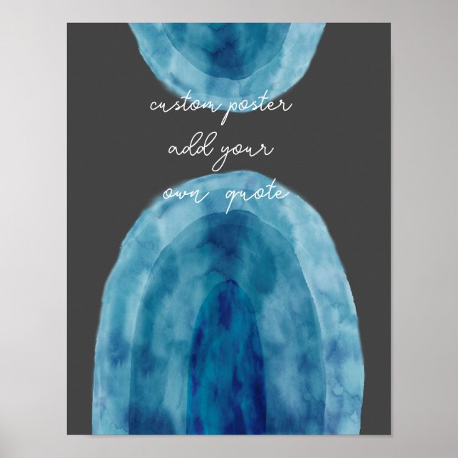 Affiche aquarelle bleu et gris ajouter du texte personnali (Devant)