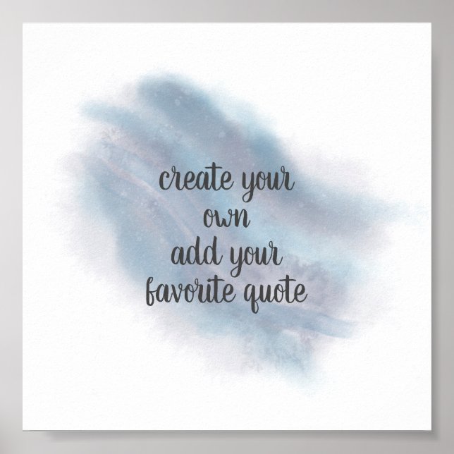 Affiche aquarelle bleu gris ajouter un guillemet (Devant)