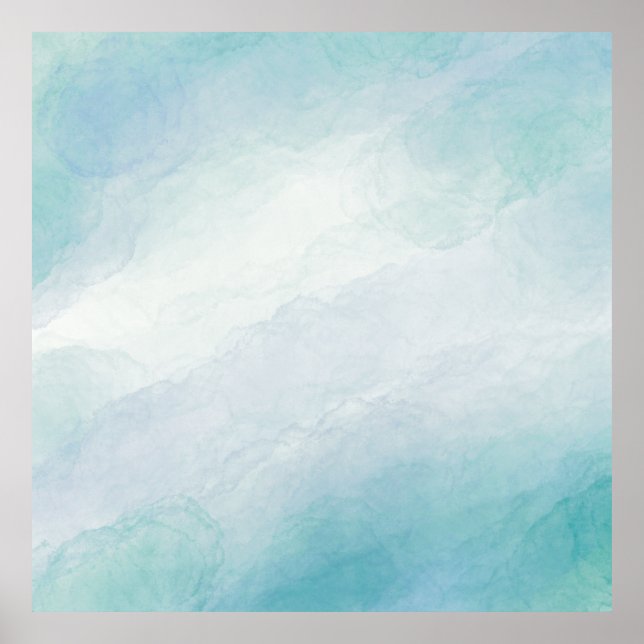 Affiche Aquarelle bleue (Devant)