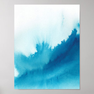 Affiche Aquarelle bleue