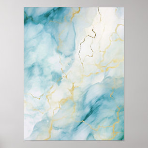 Affiche Aquarelle bleue