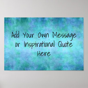Affiche Aquarelle bleue motivationnelle