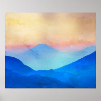 Affiche Aquarelle Blue Mountains