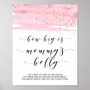 Affiche Aquarelle Blush & Gold Baby shower ventre maman