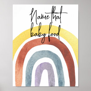 Affiche Aquarelle Boho Arc-en-ciel - nom de l'alimentation