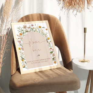 Affiche Aquarelle Boho Chic Floral Bar