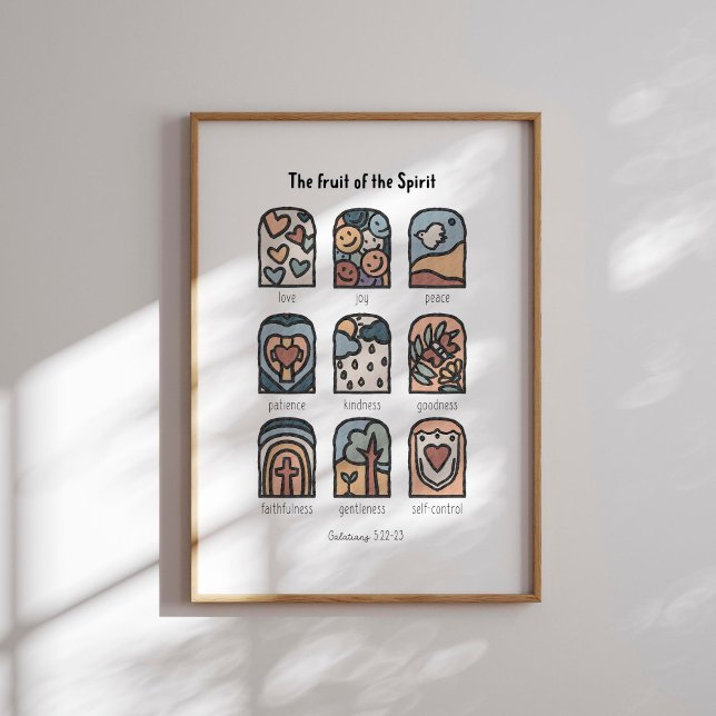 Affiche Aquarelle boho le fruit de l'affiche spirituelle (Créateur téléchargé)