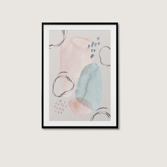 Affiche Aquarelle Boho moderne Abstraite esthétique Mur Ar (Modern Boho Watercolor Abstract Aesthetic Wall Art)