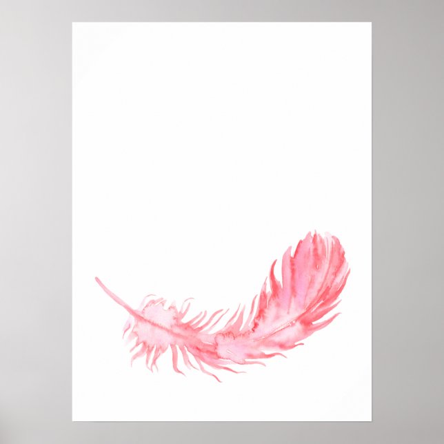 Affiche Aquarelle Boho Pink Feature Imprimer (Devant)