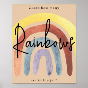 Affiche Aquarelle Boho Rainbow / Combien d'arcs-en-ciel Po
