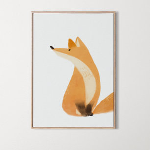 Affiche Aquarelle Bois Fox Décor Chambre