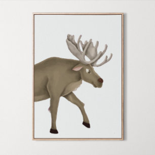 Affiche Aquarelle Bois Moose Boys Girls Room Decor