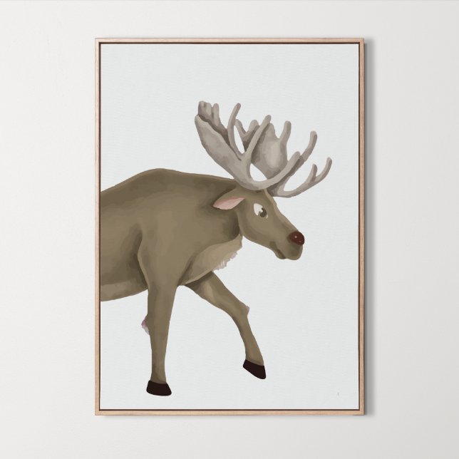 Affiche Aquarelle Bois Moose Boys Girls Room Decor (Watercolor Woodland Moose Boys Girls Room Decor, wild, )
