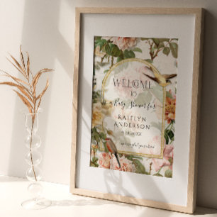 Affiche Aquarelle botanique Baby shower d'accueil Floral