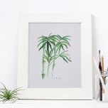 Affiche Aquarelle Botanique Bamboo<br><div class="desc">Cet art botanique est parfait pour les chambres, les salles de bain, le spa de bien-être et les espaces de vie dans votre maison de plage tropicale. Cette impression présente mon bambou d'aquarelle peint à la main dans les tons vert et turquoise avec la plus petite touche de rouge. Il...</div>