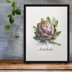 Affiche Aquarelle botanique de cuisine de jardin d'articha