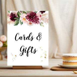 Affiche Aquarelle Bourgogne Blush rose et rouge Floral