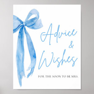 Affiche Aquarelle Bow bleu foncé Conseils et voeux