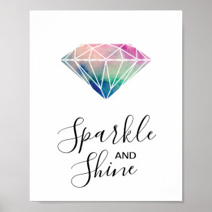 Affiche Aquarelle brillante et étincelante Diamond Inspira