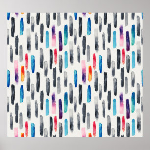 Affiche Aquarelle brosse, coloré et transparent