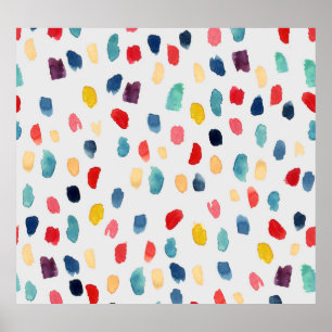 Affiche Aquarelle Brush Strokes : Abstrait sans fil.