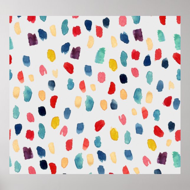 Affiche Aquarelle Brush Strokes : Abstrait sans fil. (Devant)
