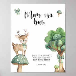 Affiche Aquarelle Cerf - Bar Mom-osa