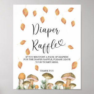 Affiche Aquarelle champignons forestiers - tombola de couc