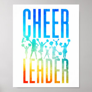 Affiche Aquarelle Cheerled Cheer Cheer Leader