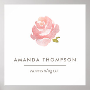 Affiche Aquarelle Chic Rose rose rose